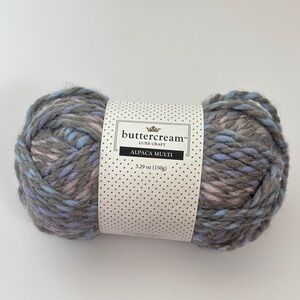 Buttercream Luxe Craft Alpaca Yarn Turkey 115yd / 150g Gray Pink Blue Feather